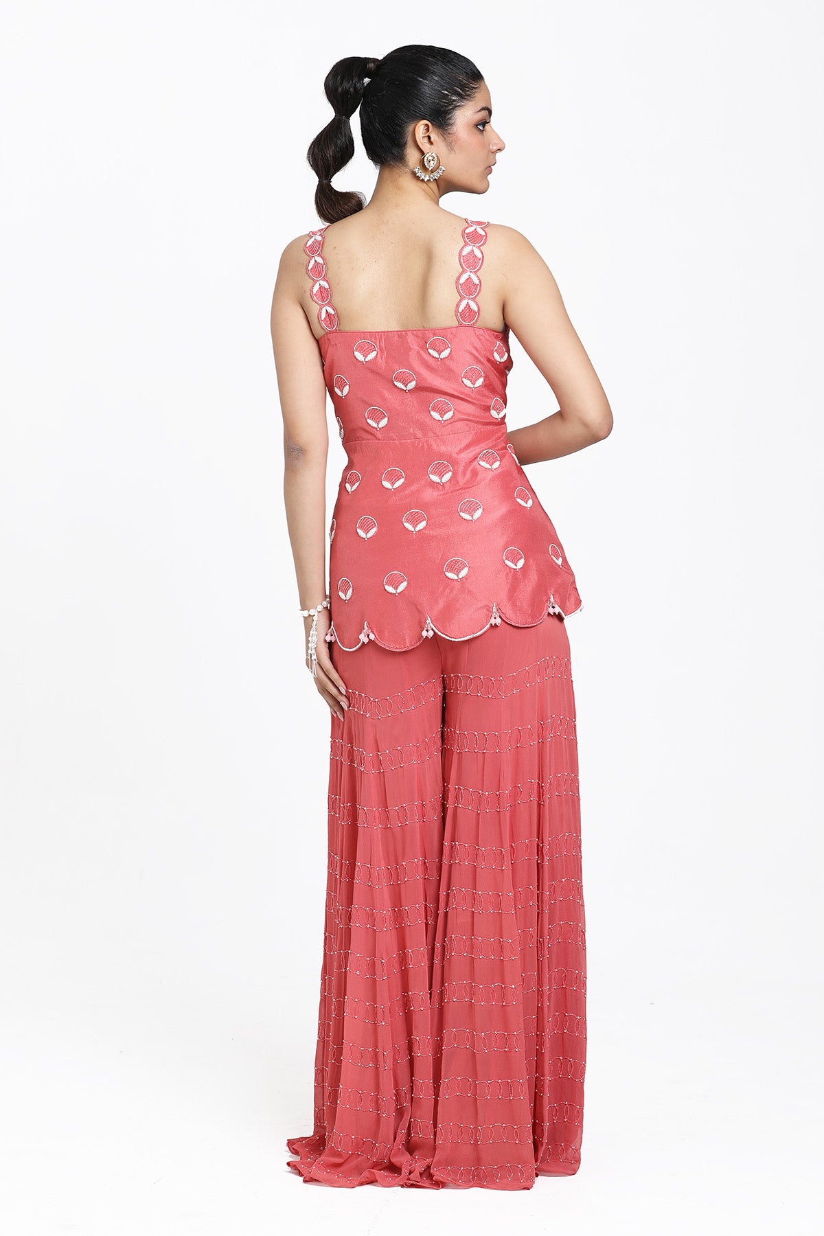 Resham Work Pink Sharara Set