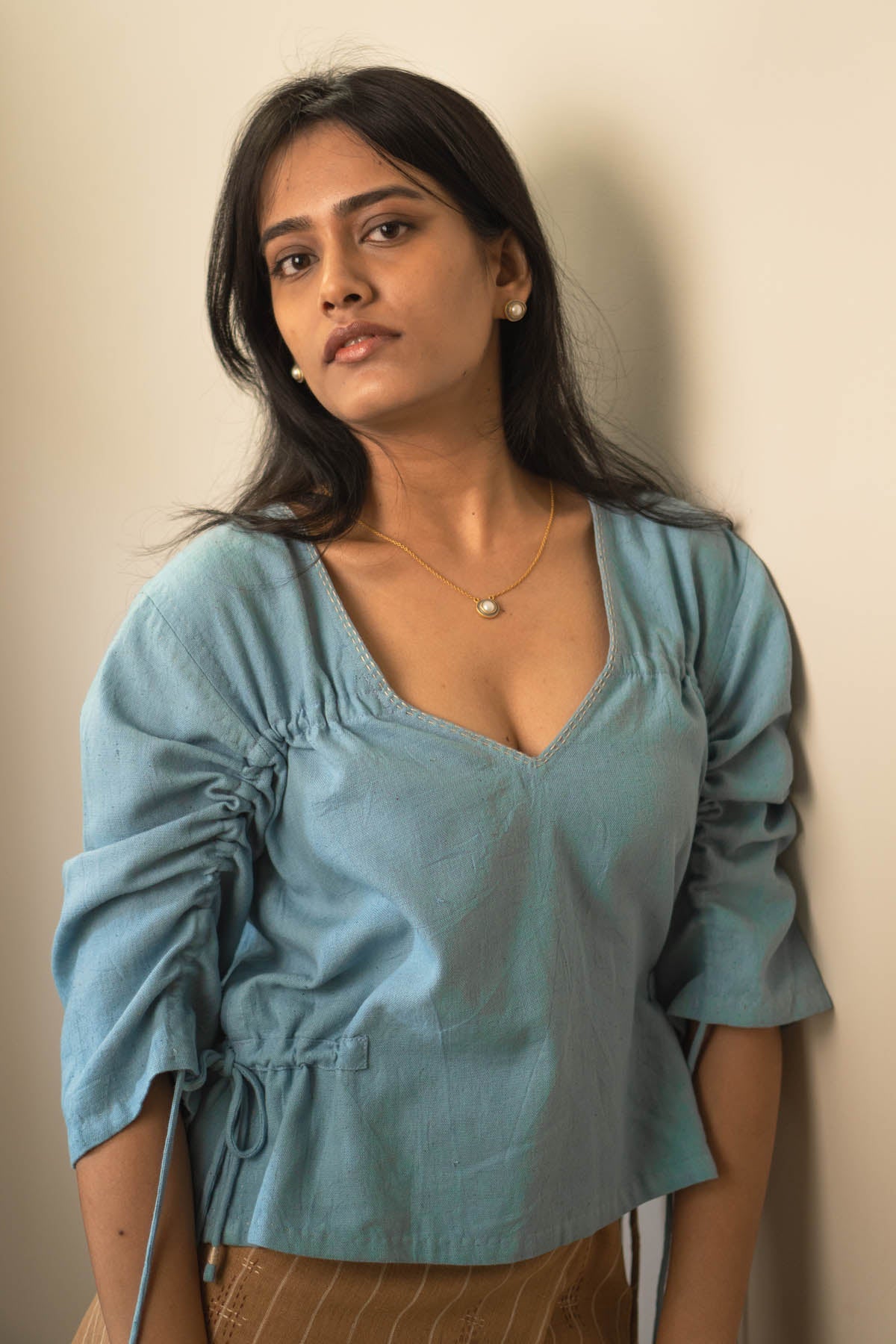 Buy Designer Reversible Cotton Ruched Top By Lafaani