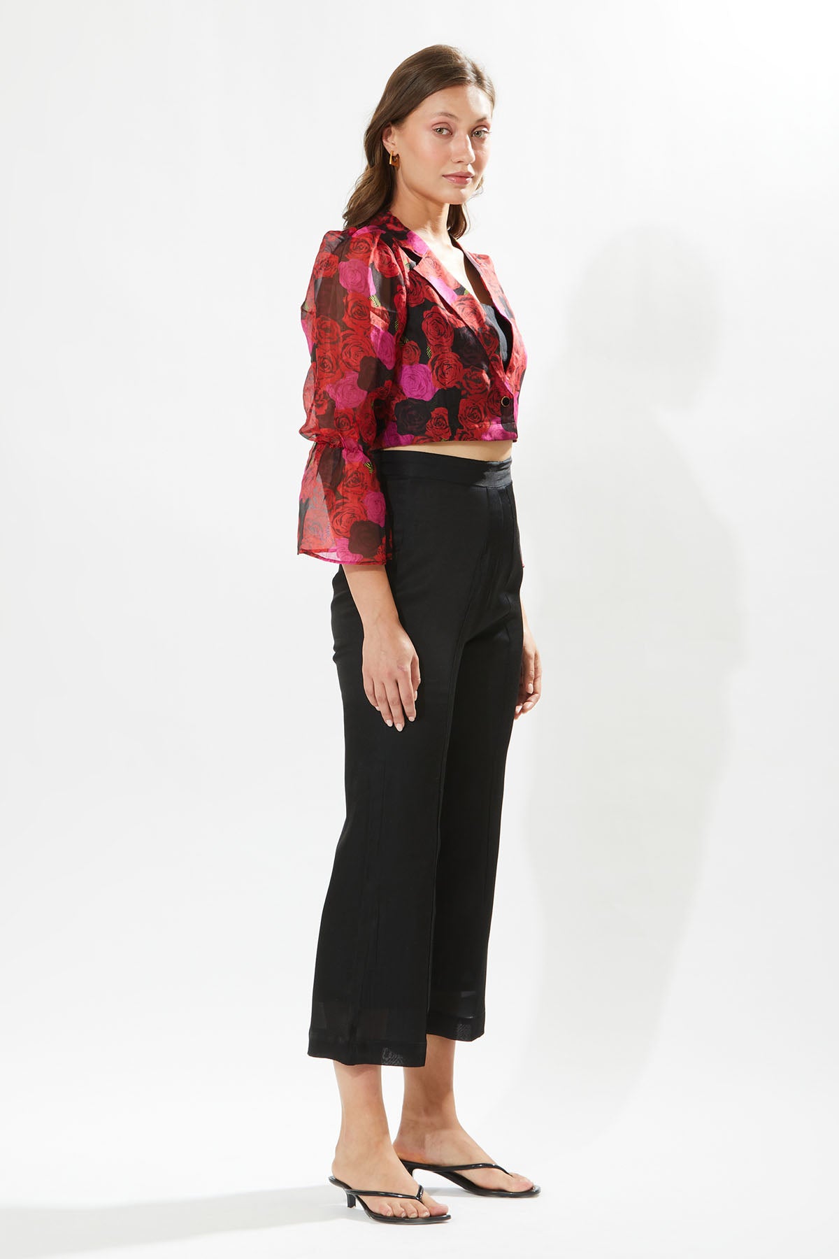 Rosa Print Cropped Blazer
