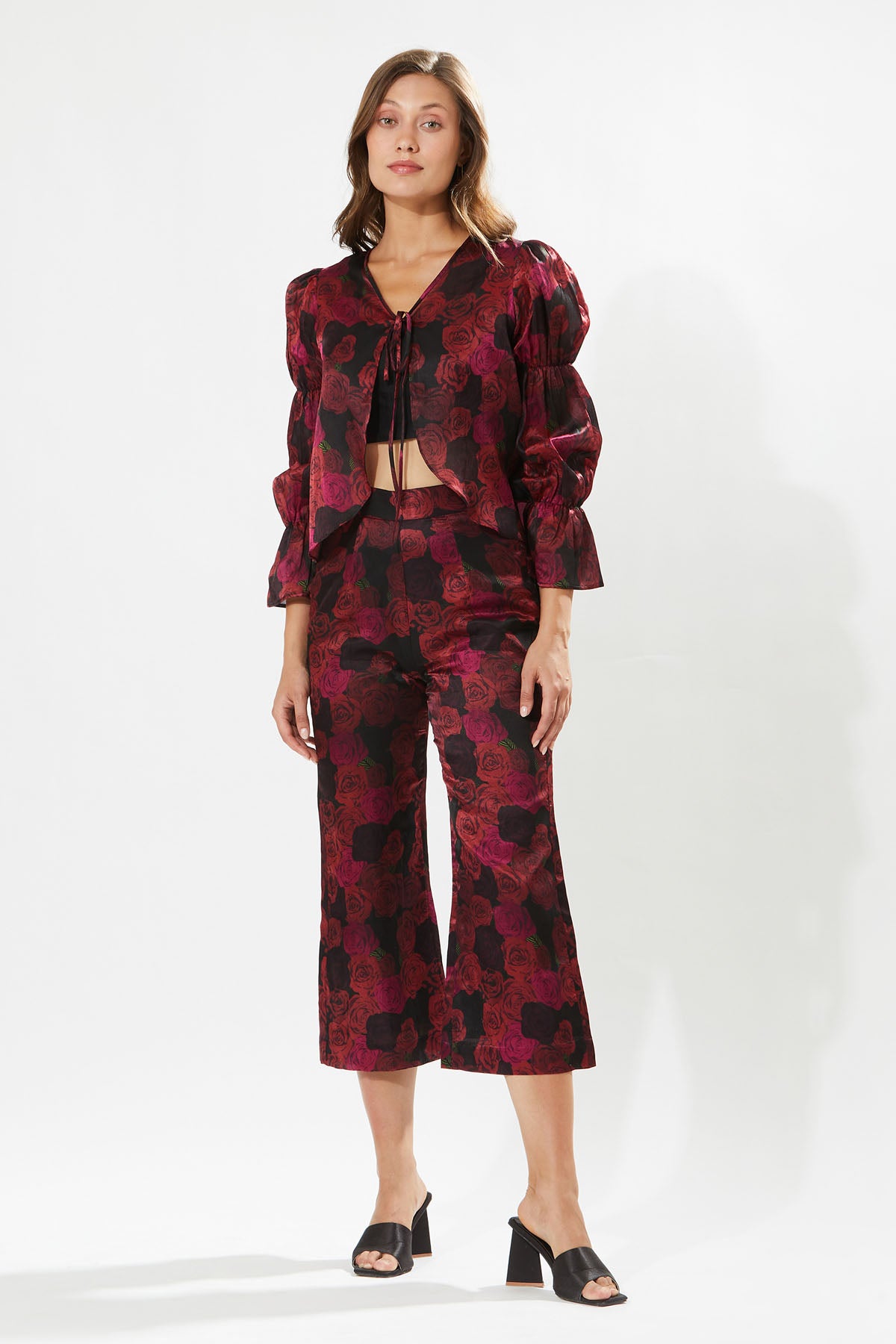 Rosa Print Silk Cotton Pants