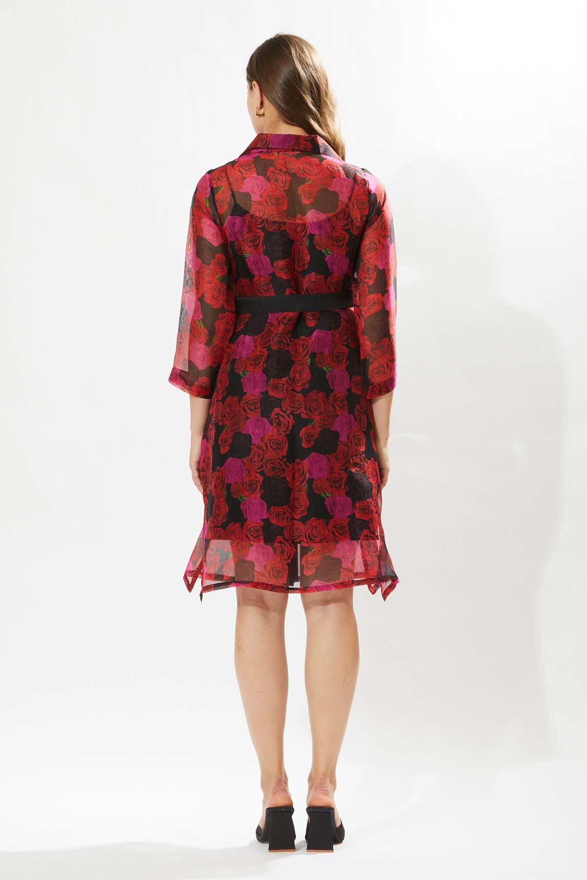Rosa Print Silk Organza Dress