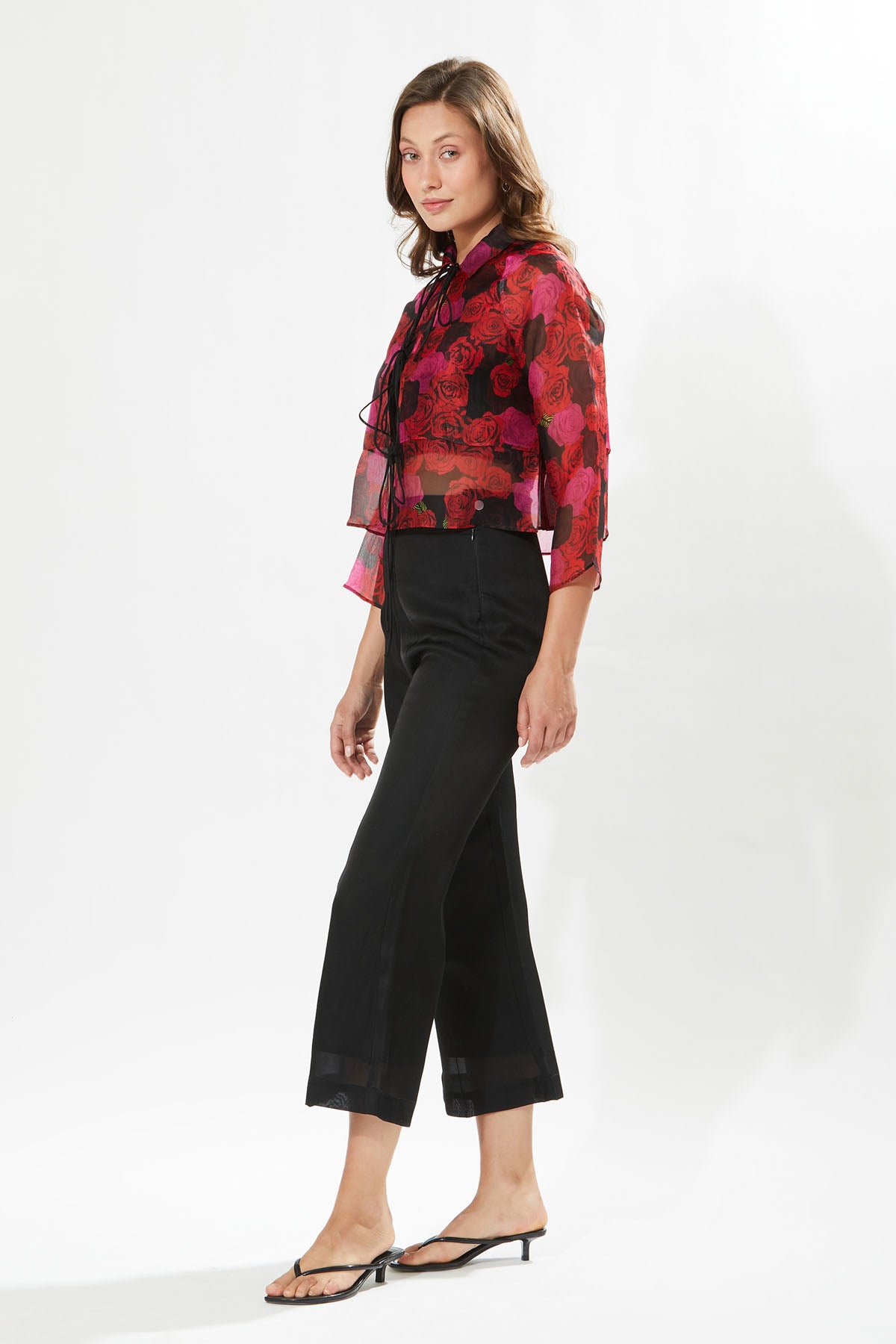 Rosa Print Tie-Up Jacket