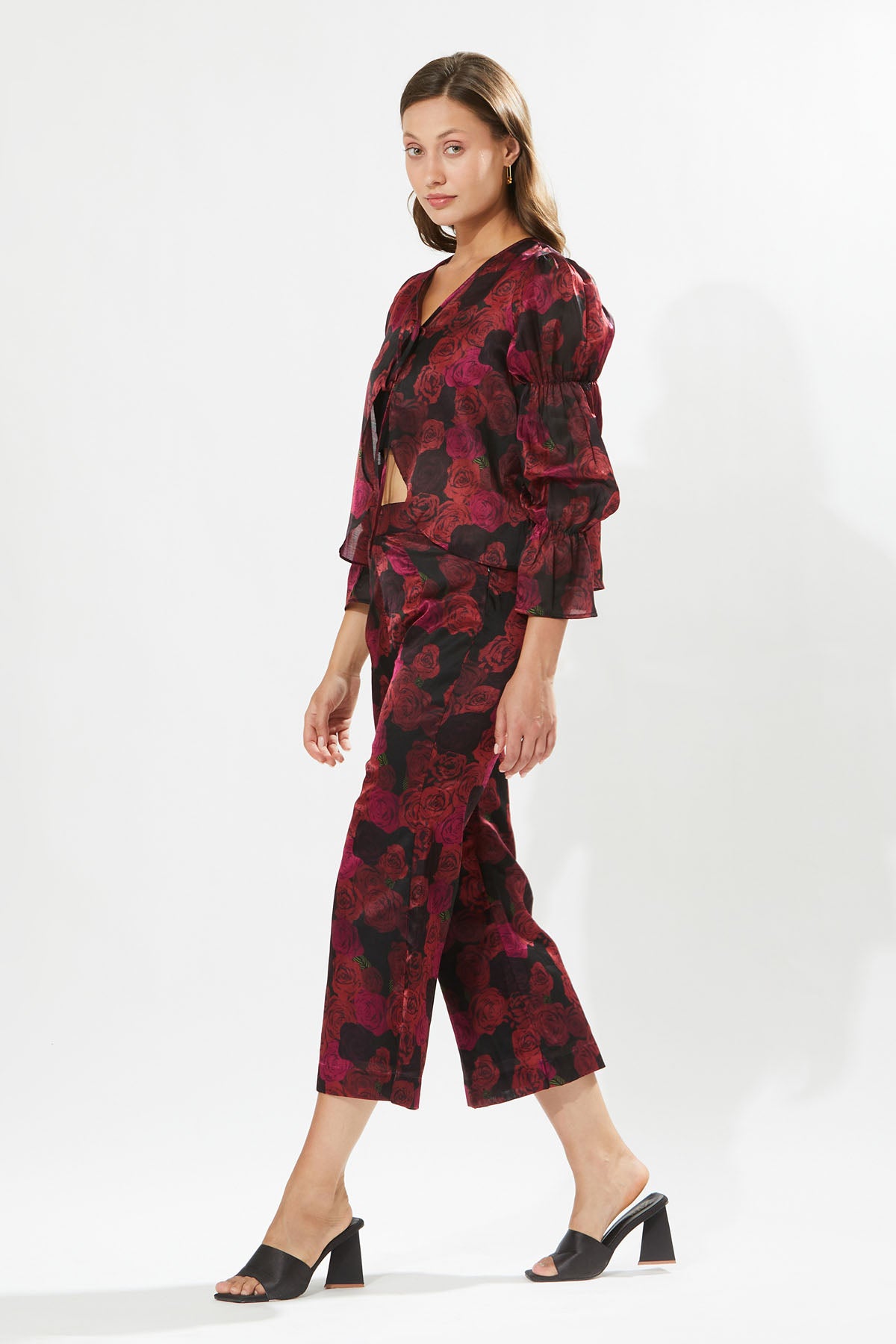 Rosa Printed Red Top