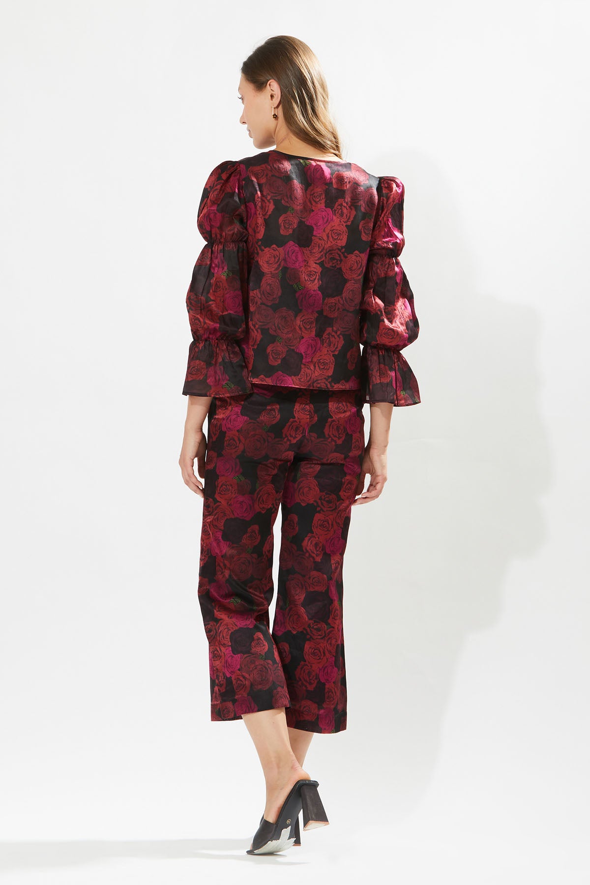 Rosa Printed Red Top