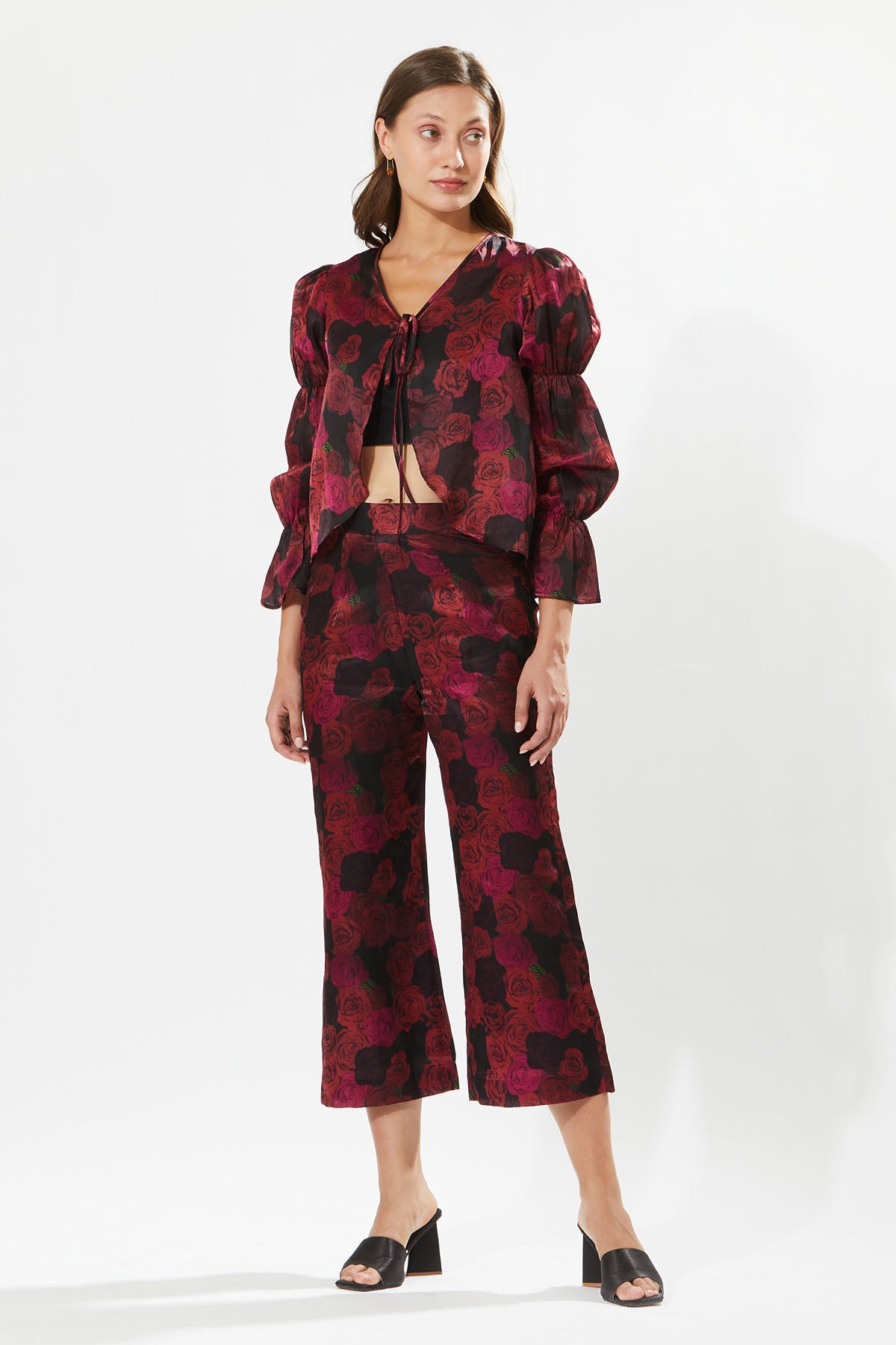 Rosa Printed Red Top