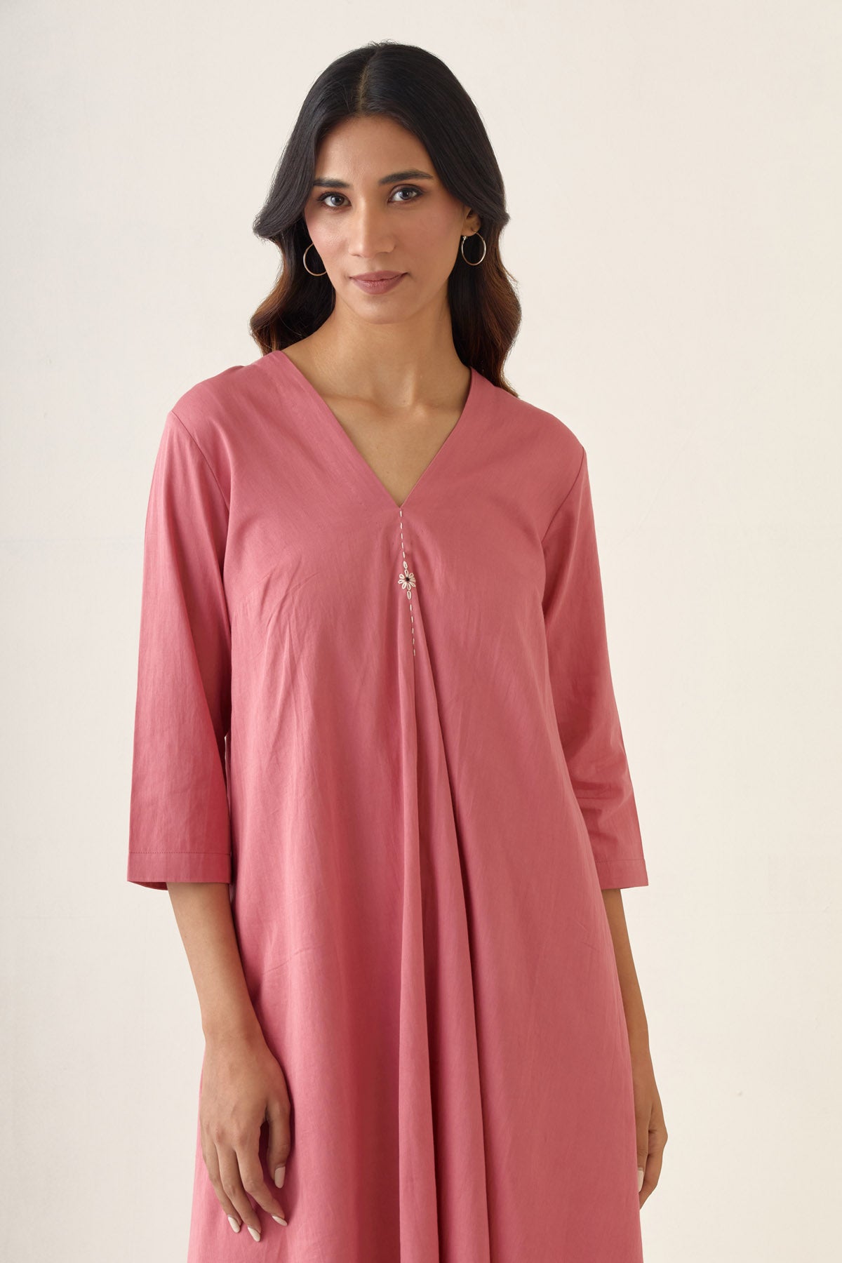 Rose Pink Embroidered Dress