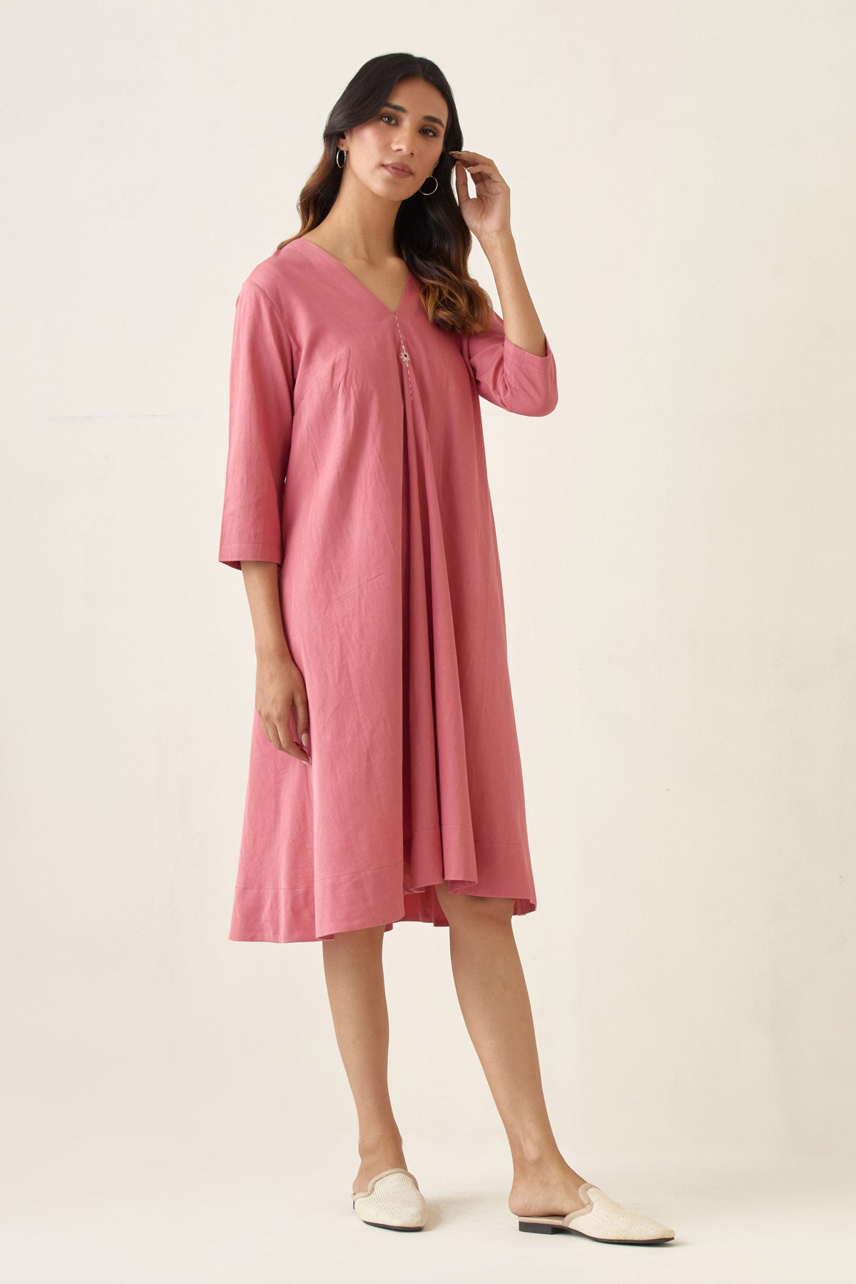 Rose Pink Embroidered Dress