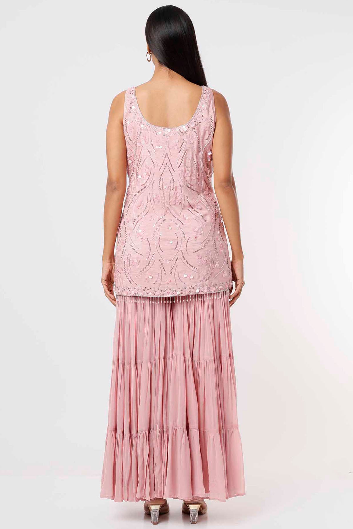 Rose Pink Raw Silk Kurta Set