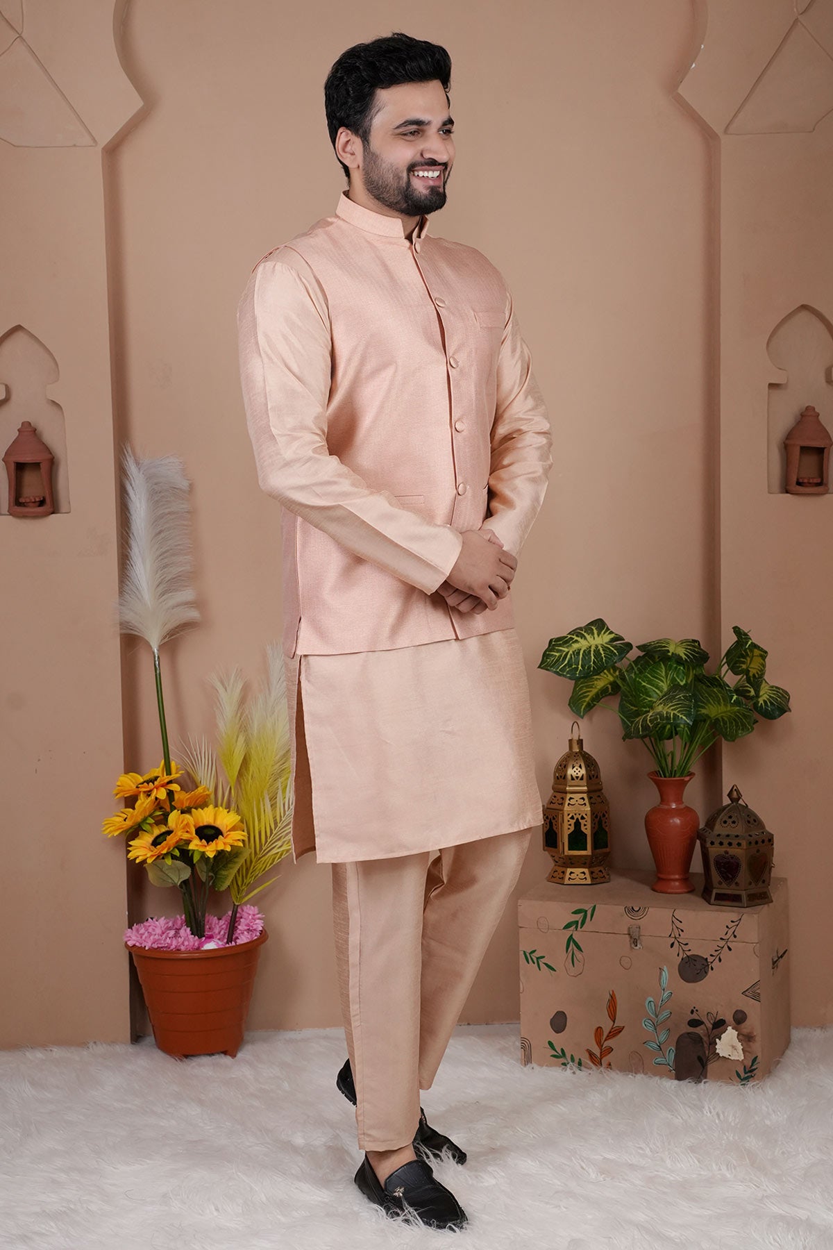 Rose Gold Cotton Bundi Jacket