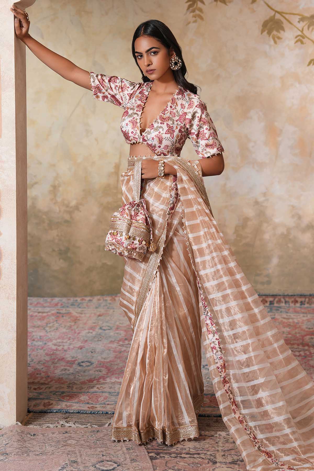 Rose Gold Gota Saree & Blouse