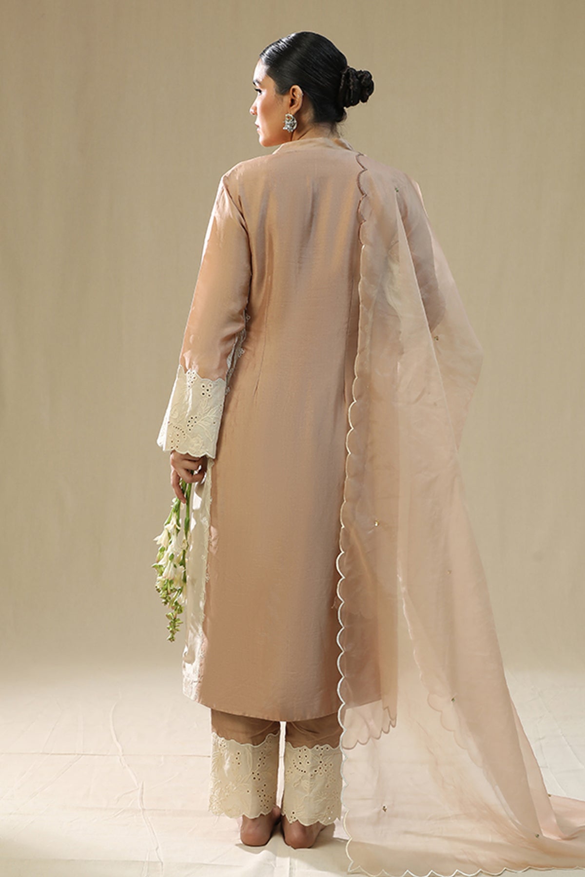 Rose Gold Handpainted Kurta Set