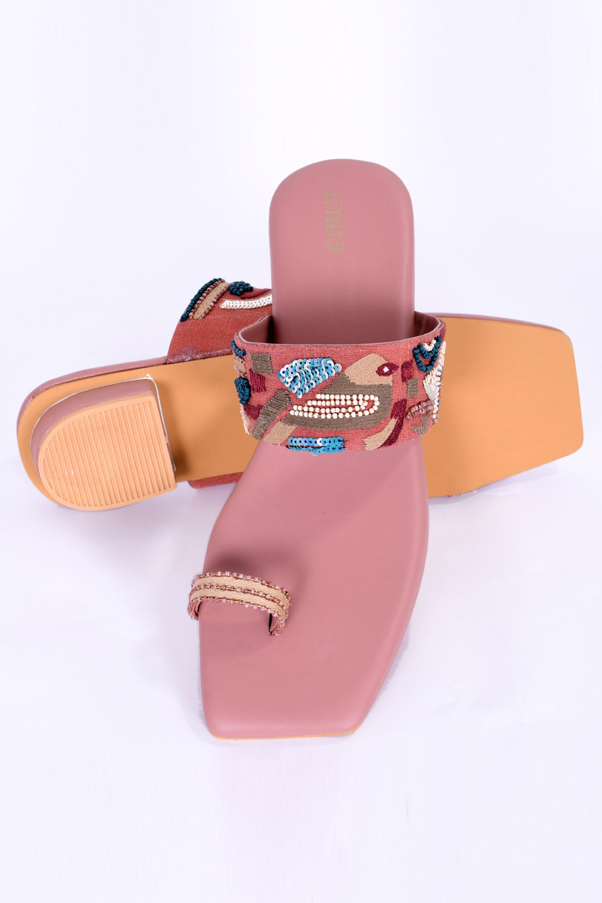 Rose Gold Kolhapuri Chappal