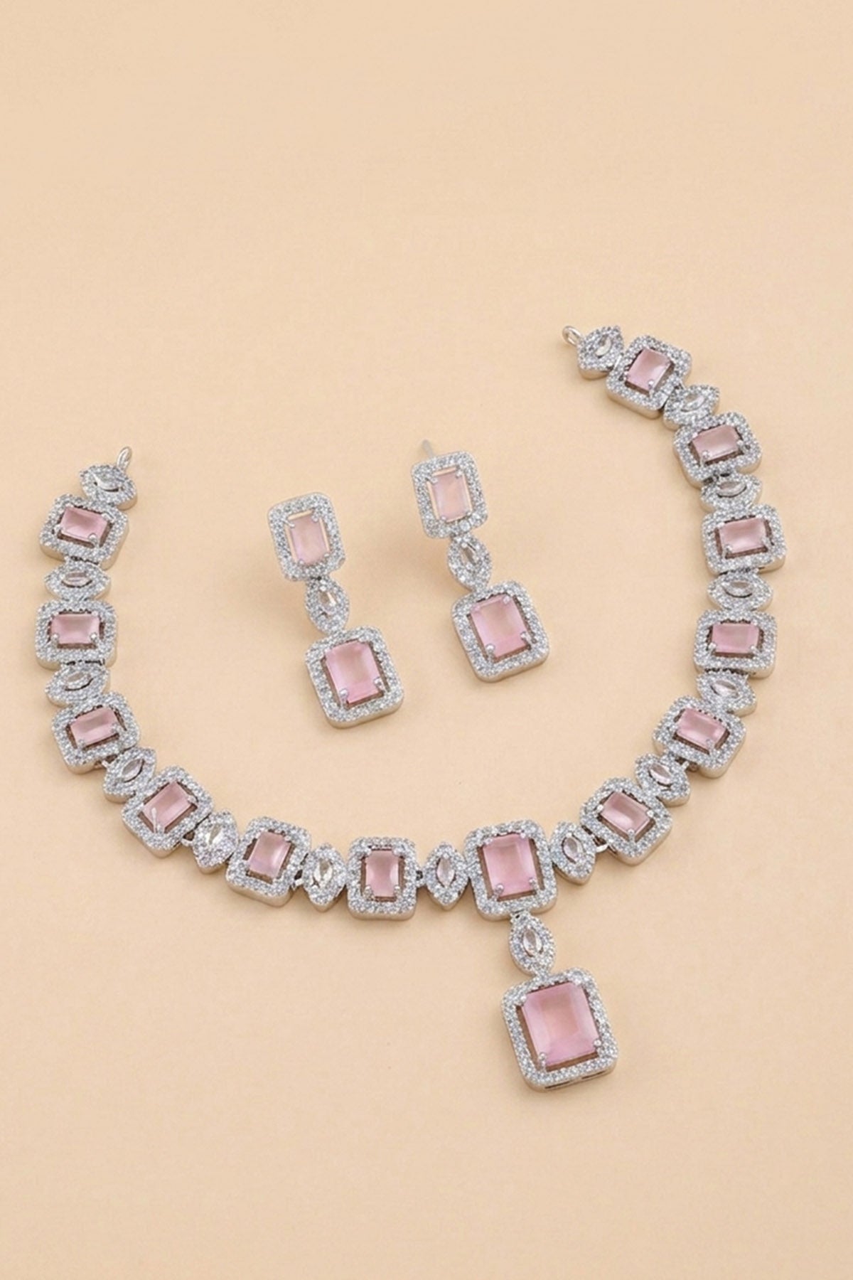 Rose Gold Pink Jewellery Set