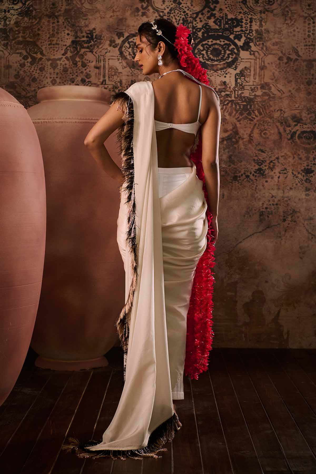 Rose Gold Tissue Saree & Blouse