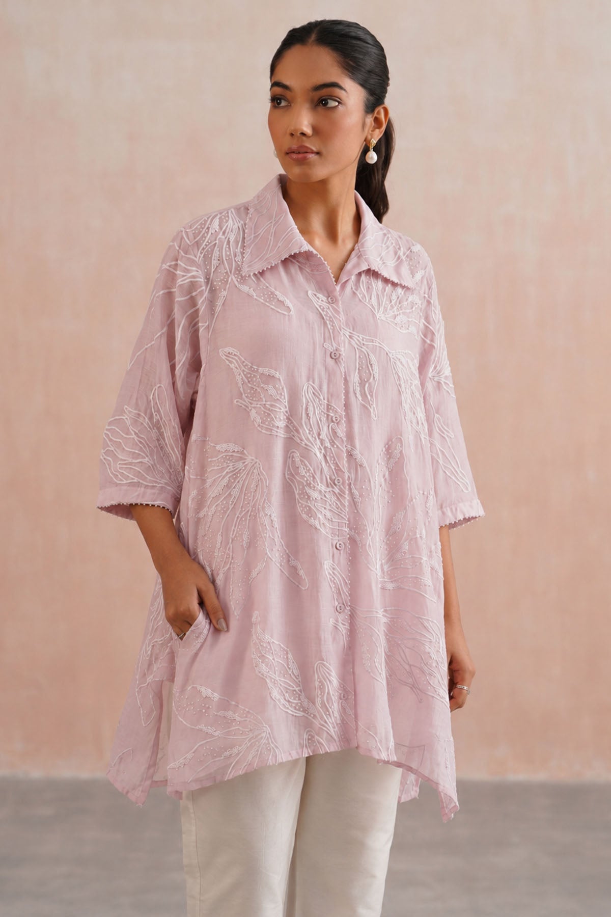Rose Pink Chanderi Kurta & Pant