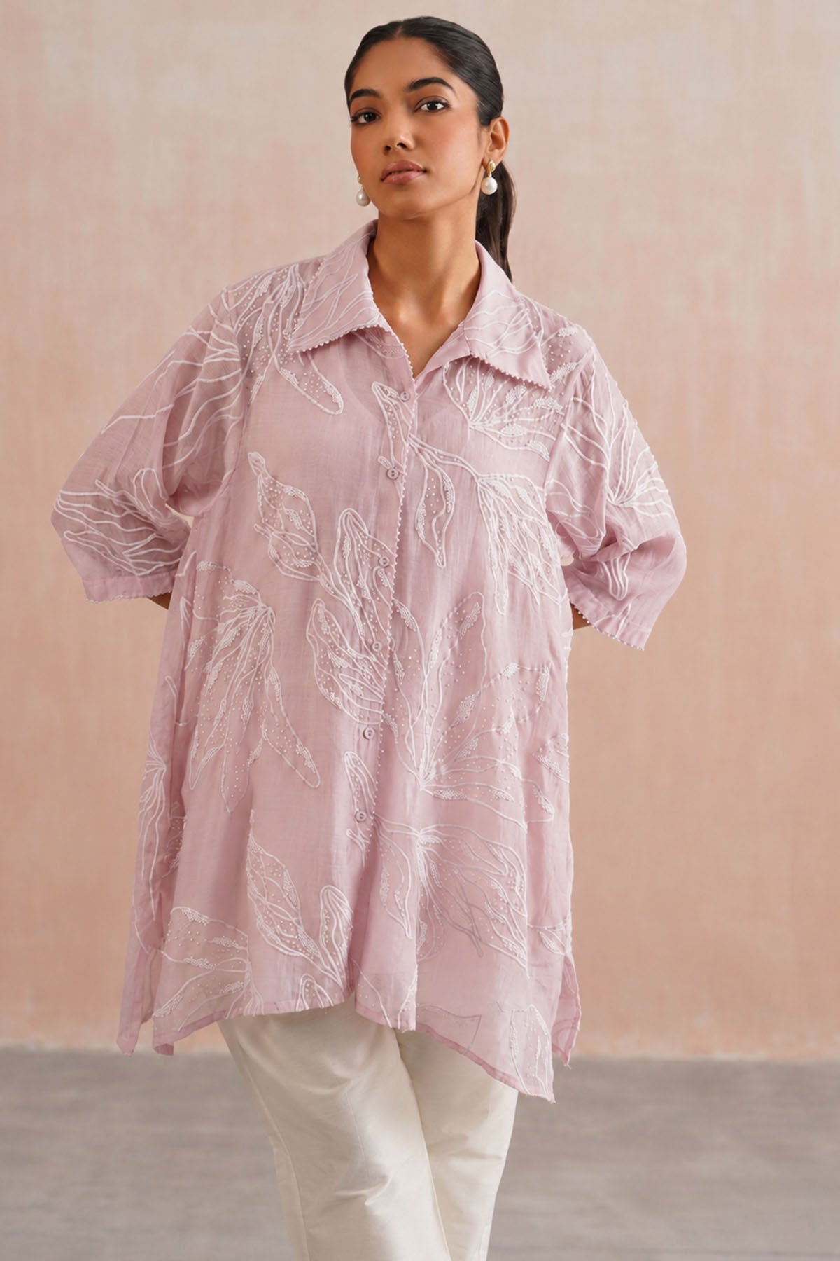 Rose Pink Chanderi Kurta & Pant