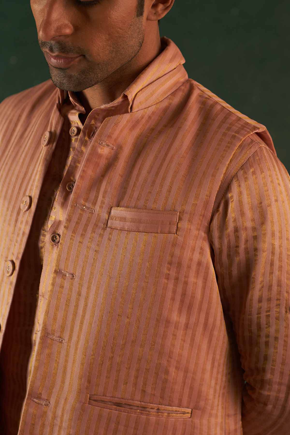 Rose Pink Dori work Jacket Set