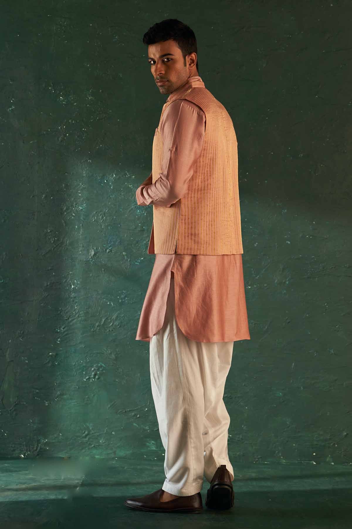 Rose Pink Dori work Jacket Set