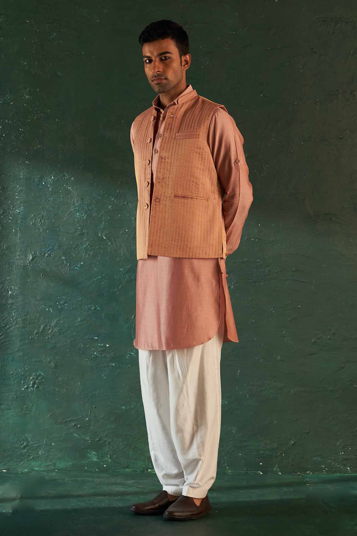 Buy Rose Pink Dori work Jacket Set Online