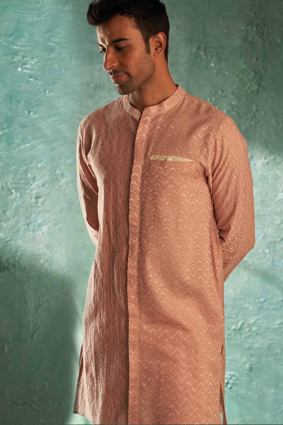 Rose Pink Gota Detail Kurta Set