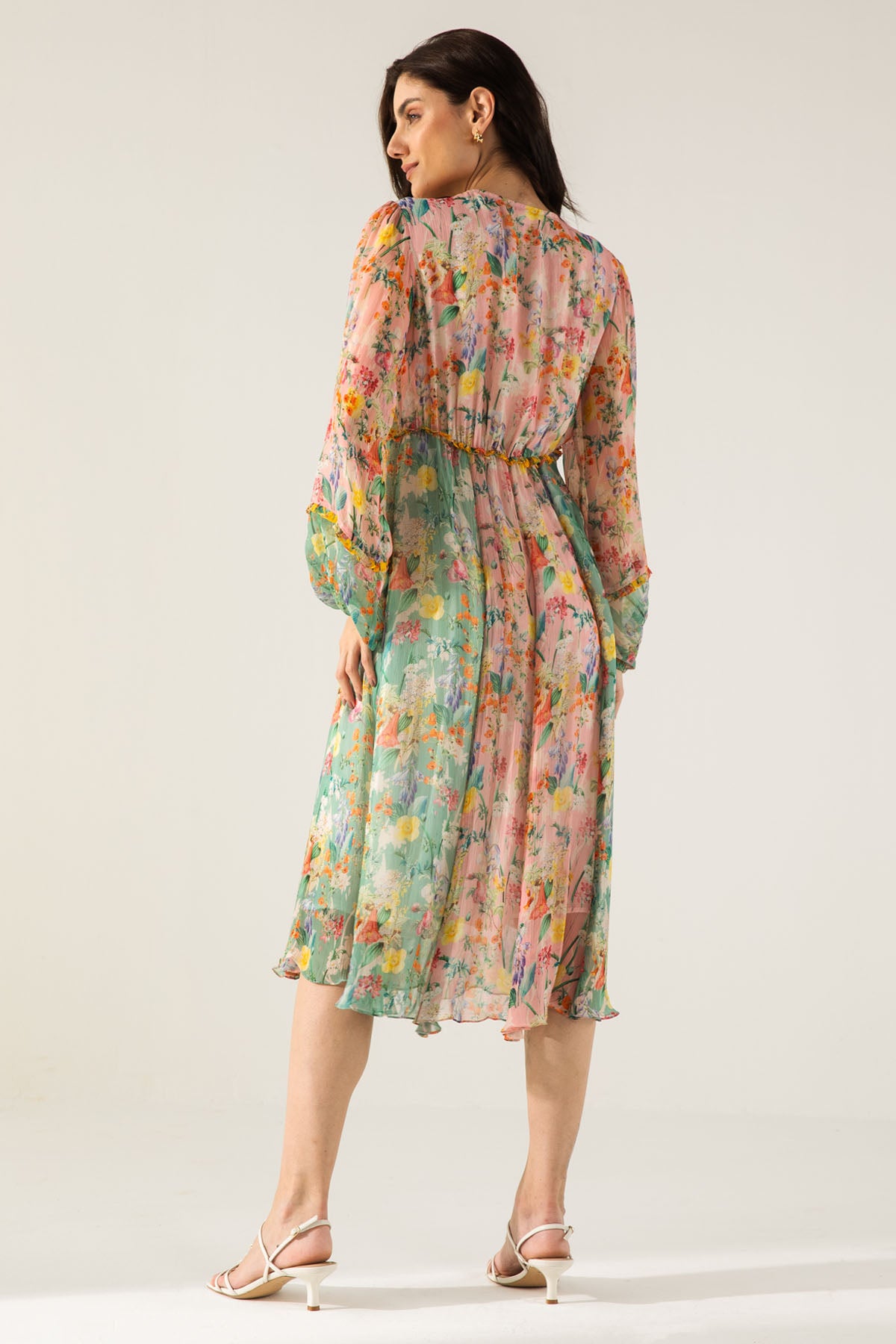 Rose & Sage V-Neck Midi Dress