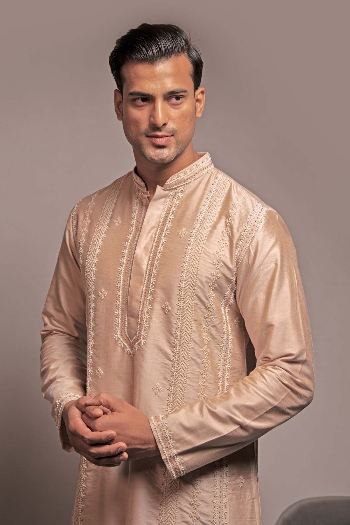 Rosewater Embroidered Kurta Set