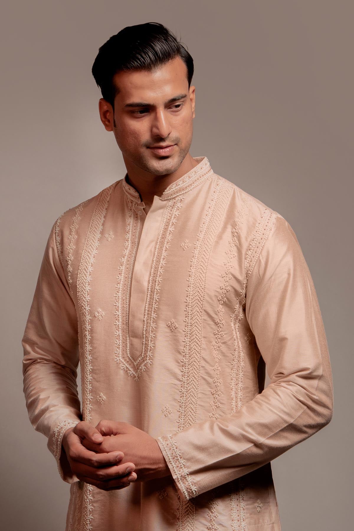 Rosewater Embroidered Kurta Set