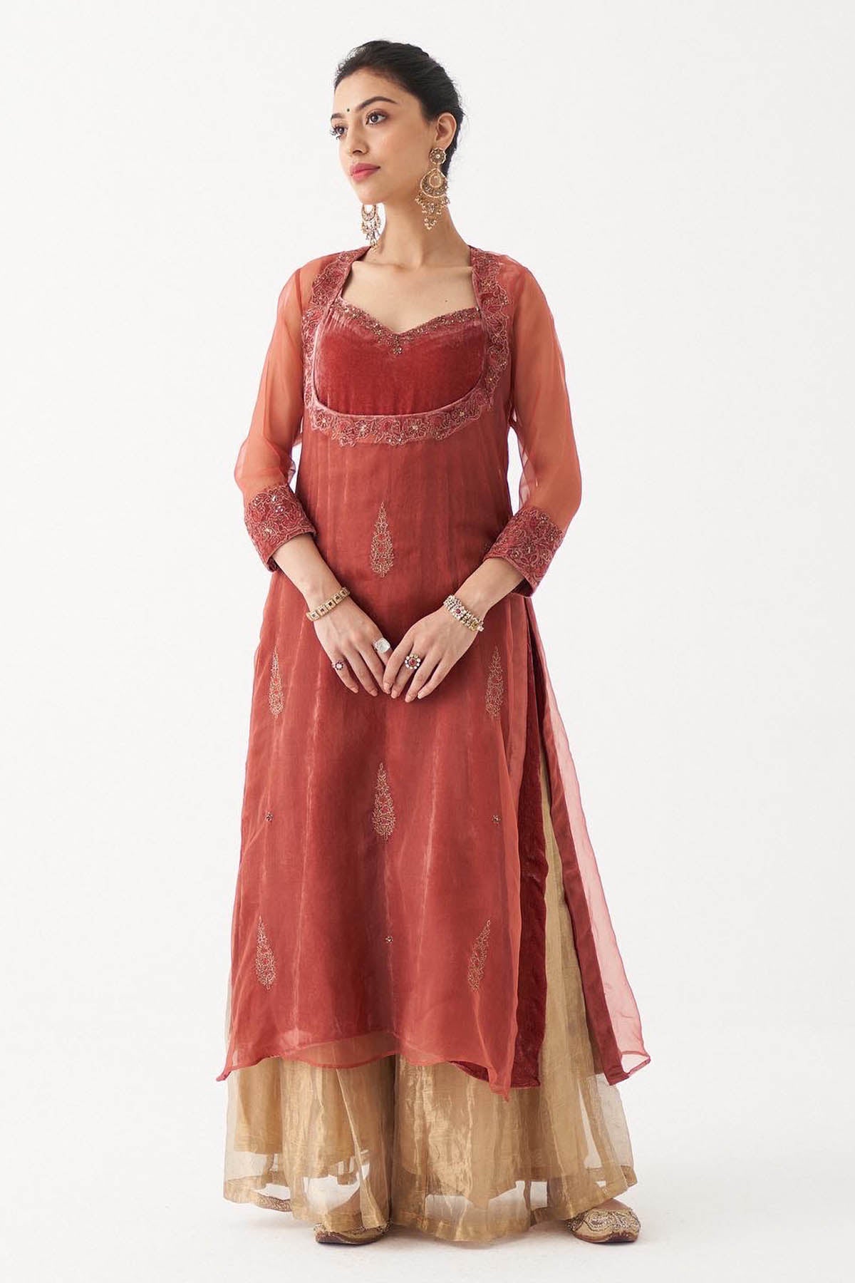 Velvet Aari Zardozi Kurta Set