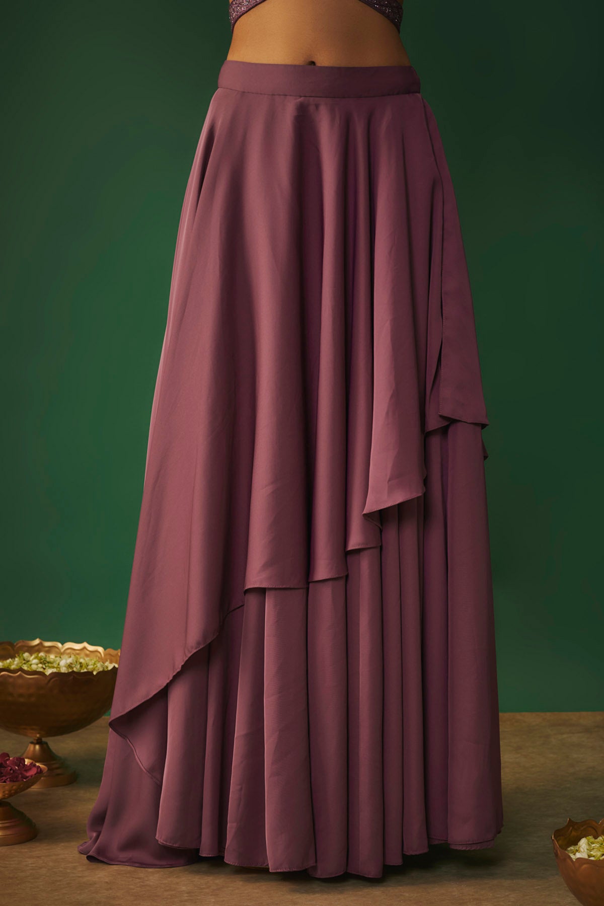 Rouge Embroidered Lehenga Set