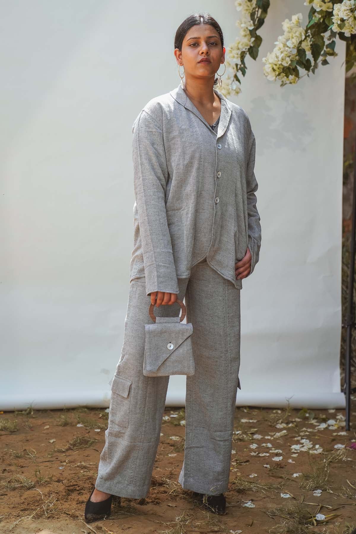 Rounded Hem Cotton Jacket