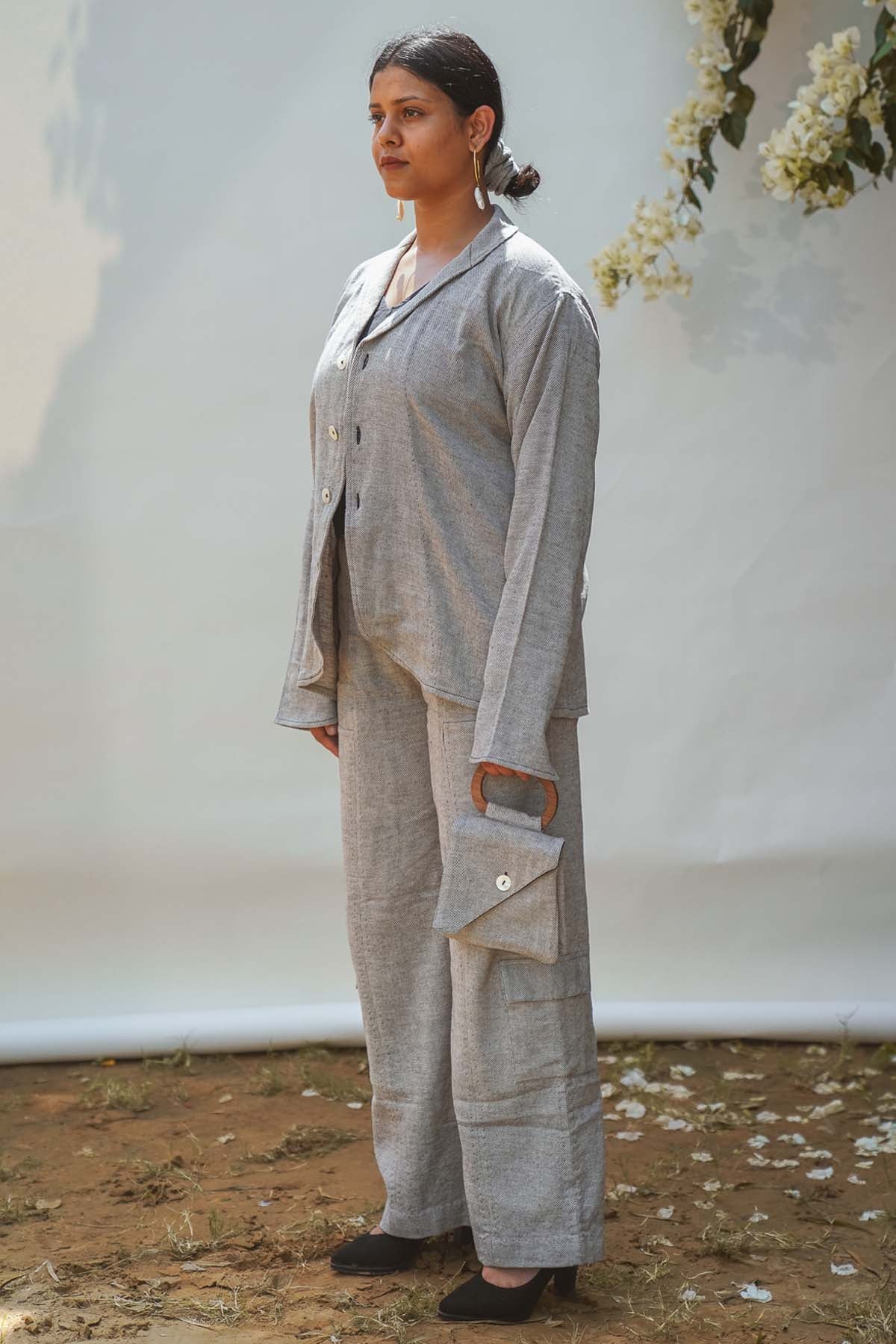 Rounded Hem Cotton Jacket