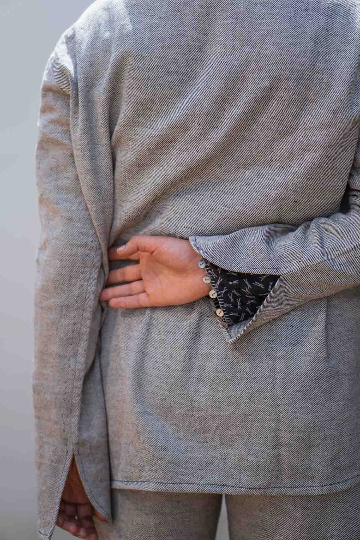 Rounded Hem Cotton Jacket