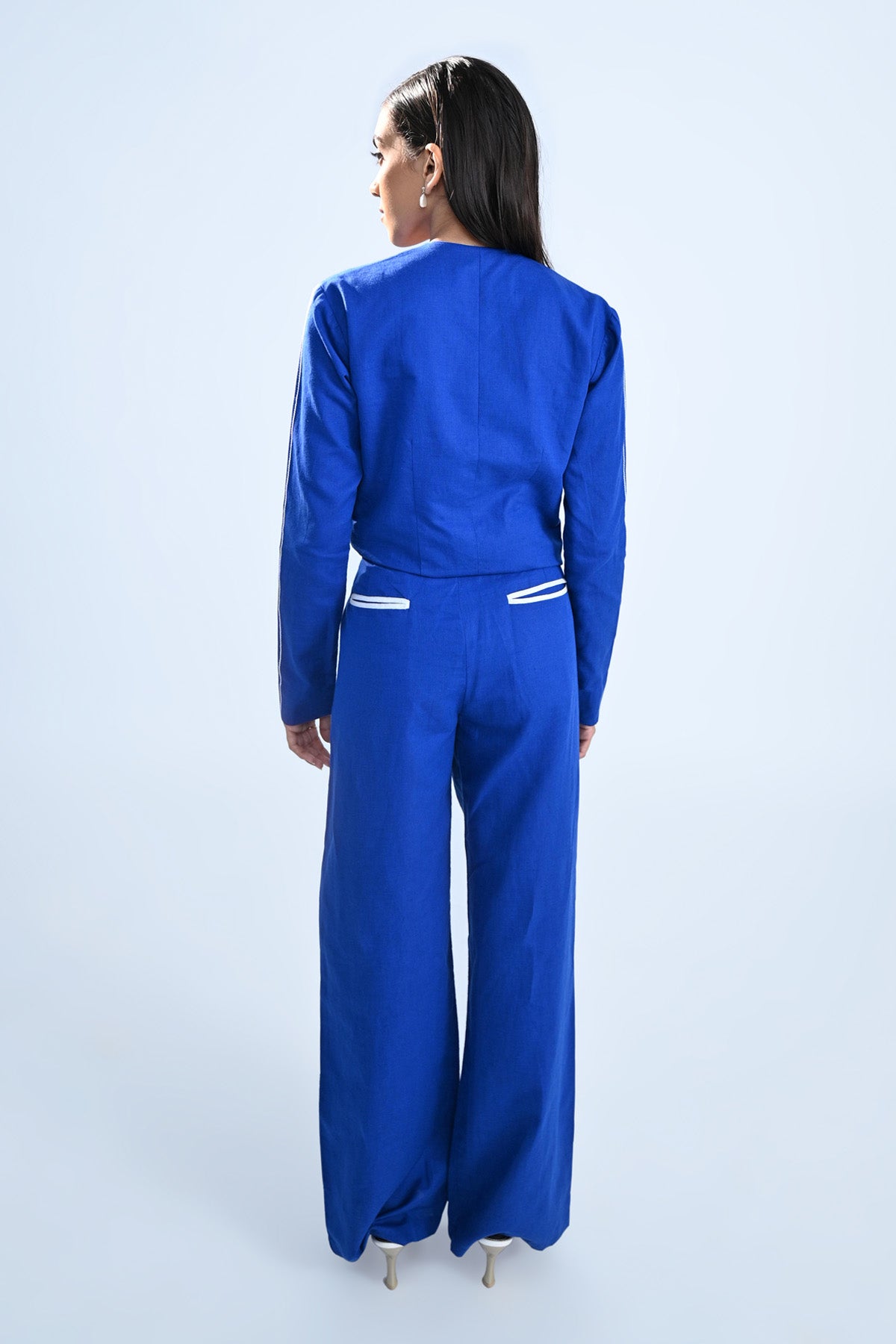 Royal Blue Embroidered Pants