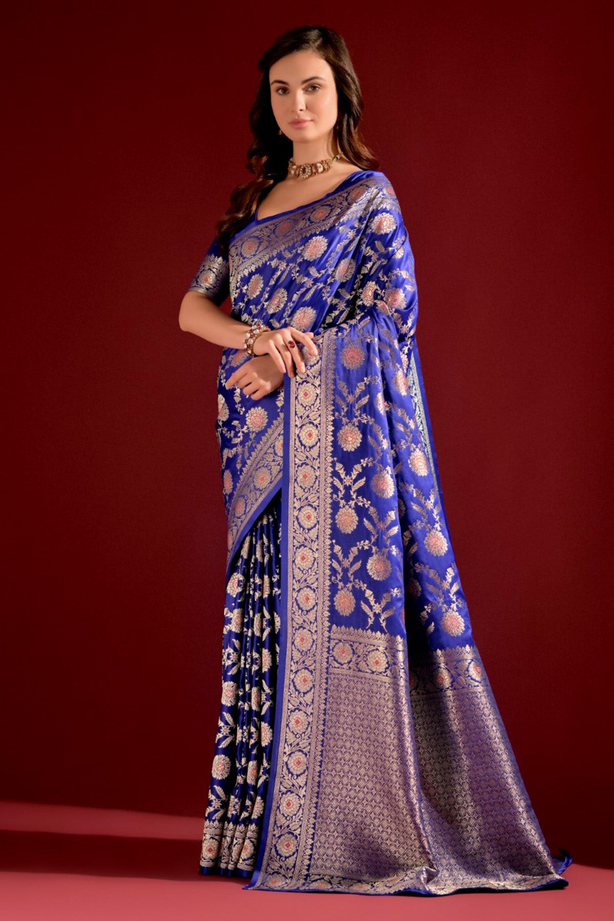 Royal Blue Banarasi Silk Saree