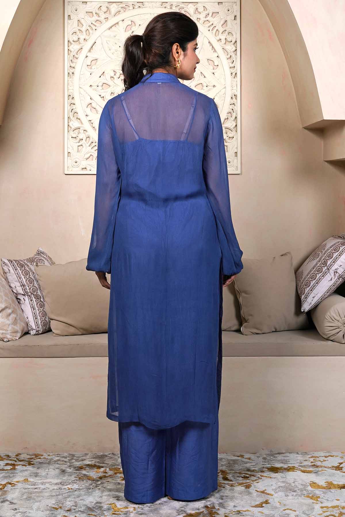 Royal Blue Georgette Kurta Set