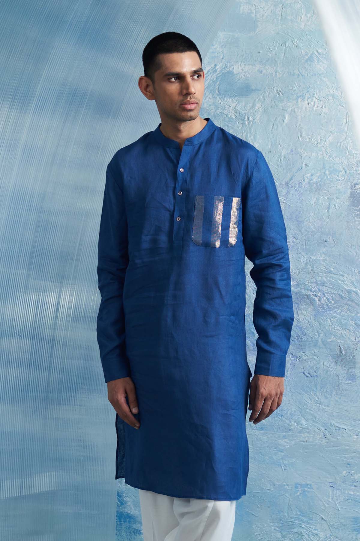 Royal Blue Overlap Jacket Set