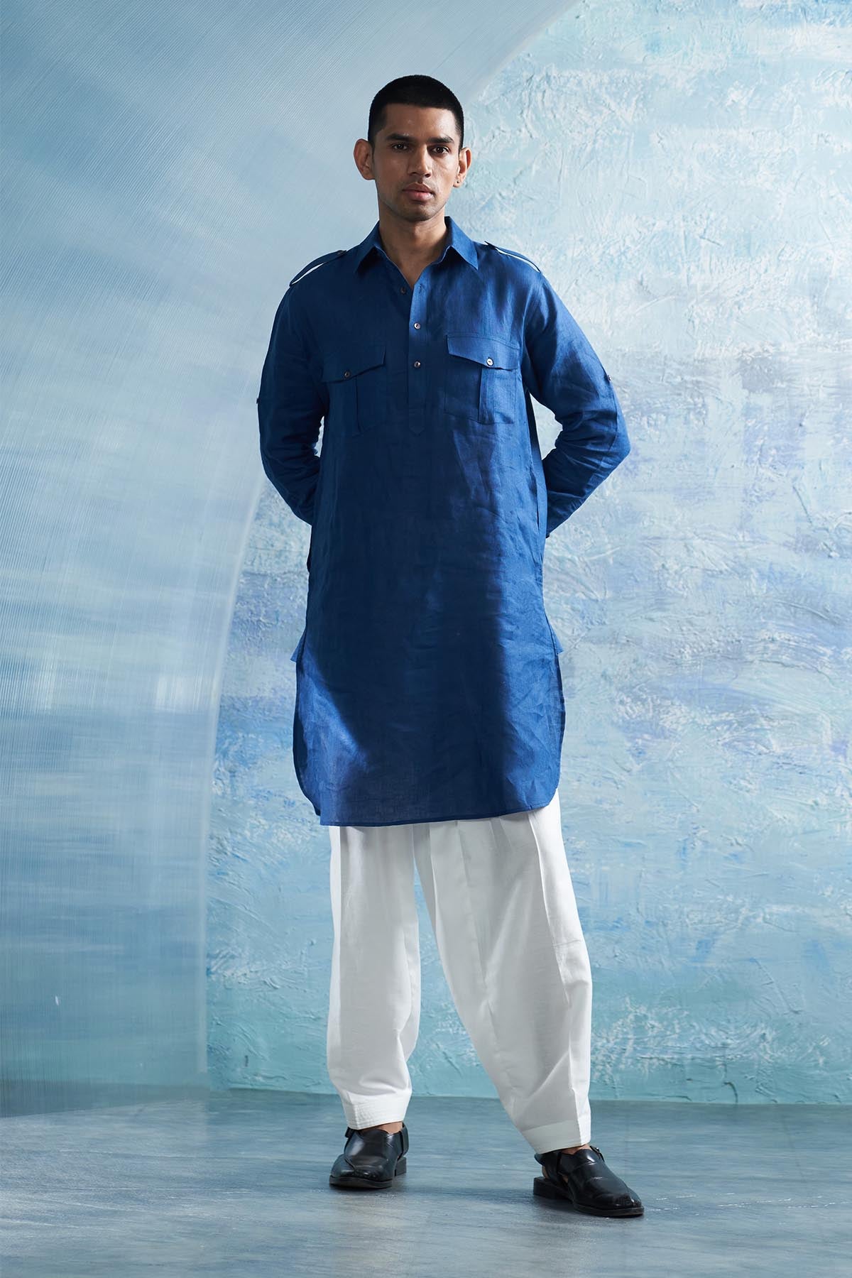 Royal Blue Pathani Kurta Set
