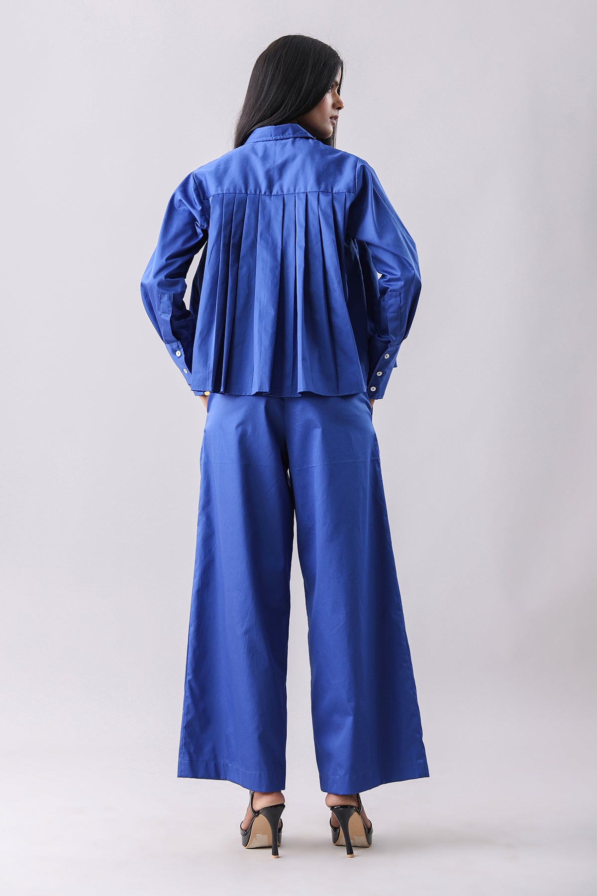 Royal Blue Pleated Shirt & Pants