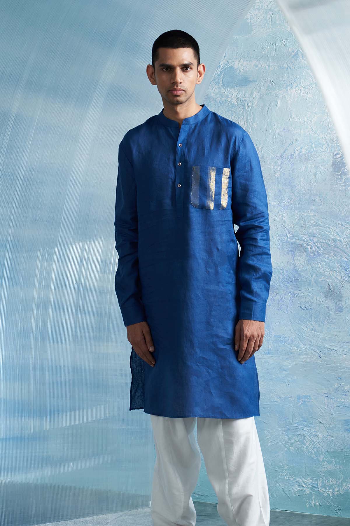 Buy Royal Blue Pocket Kurta & Salwar by Charkhee for men online at ScrollnShops