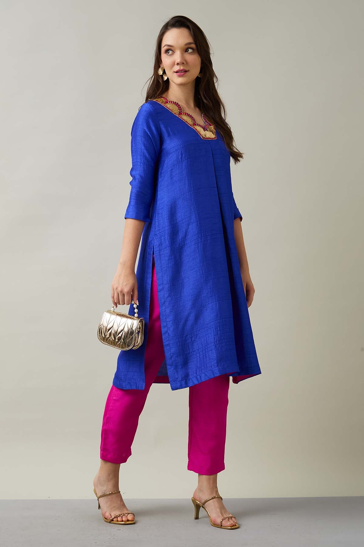 Royal Blue Silk Kurta & Pants