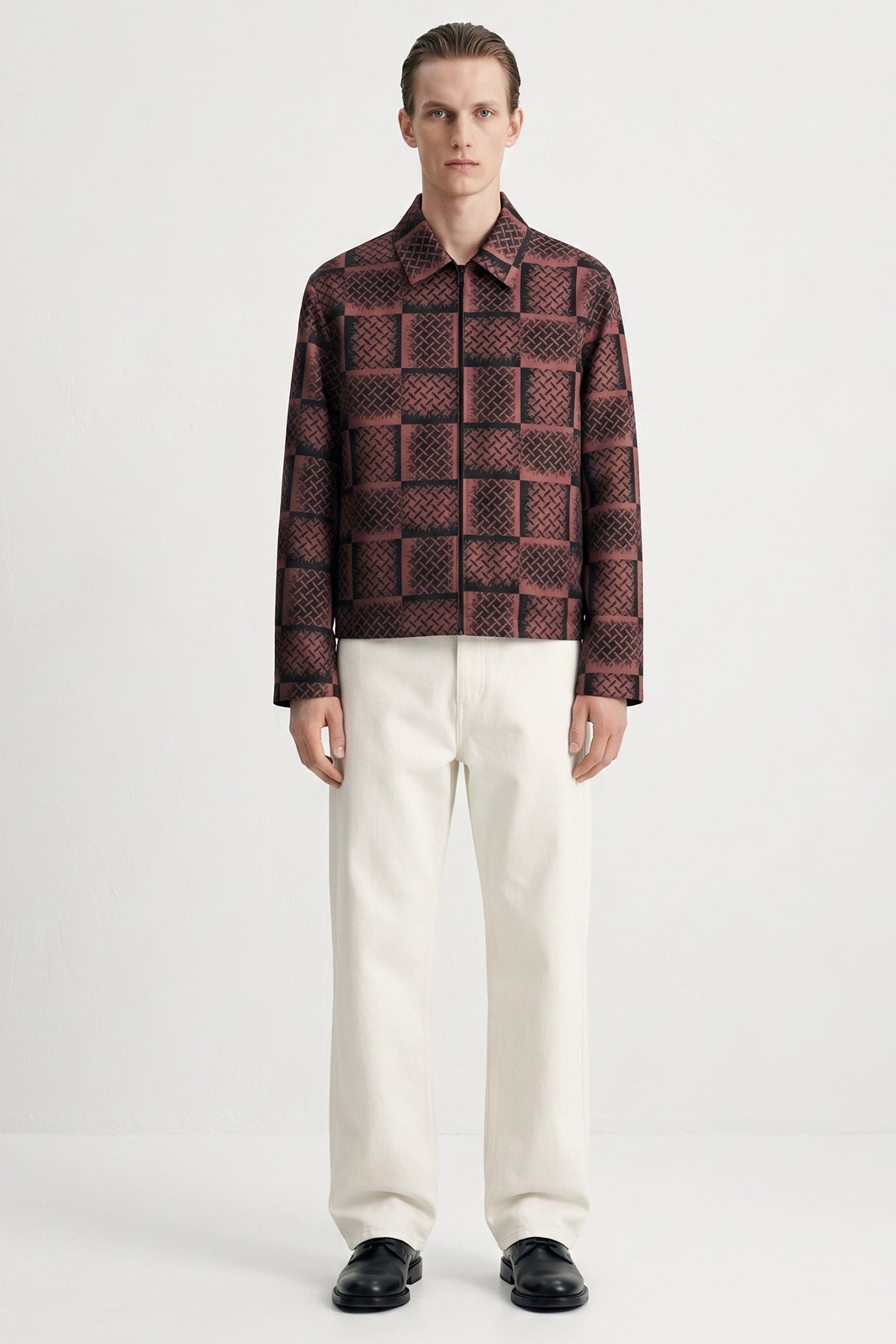 Buy Ruby Geometric Artistic Jacket for men by Tezhhomayaa online available at scrollnshops