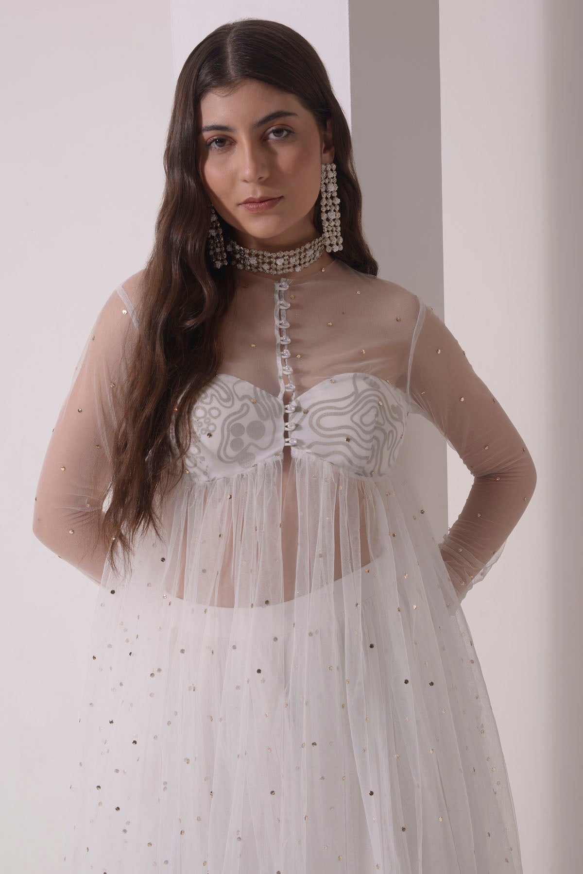 Ecru Ruched Tunic & Sharara