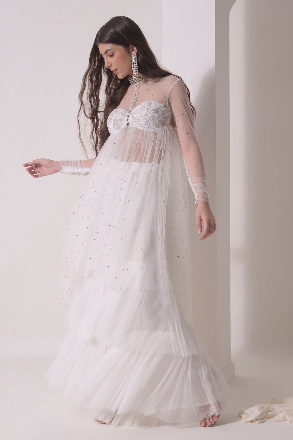 Ecru Ruched Tunic & Sharara