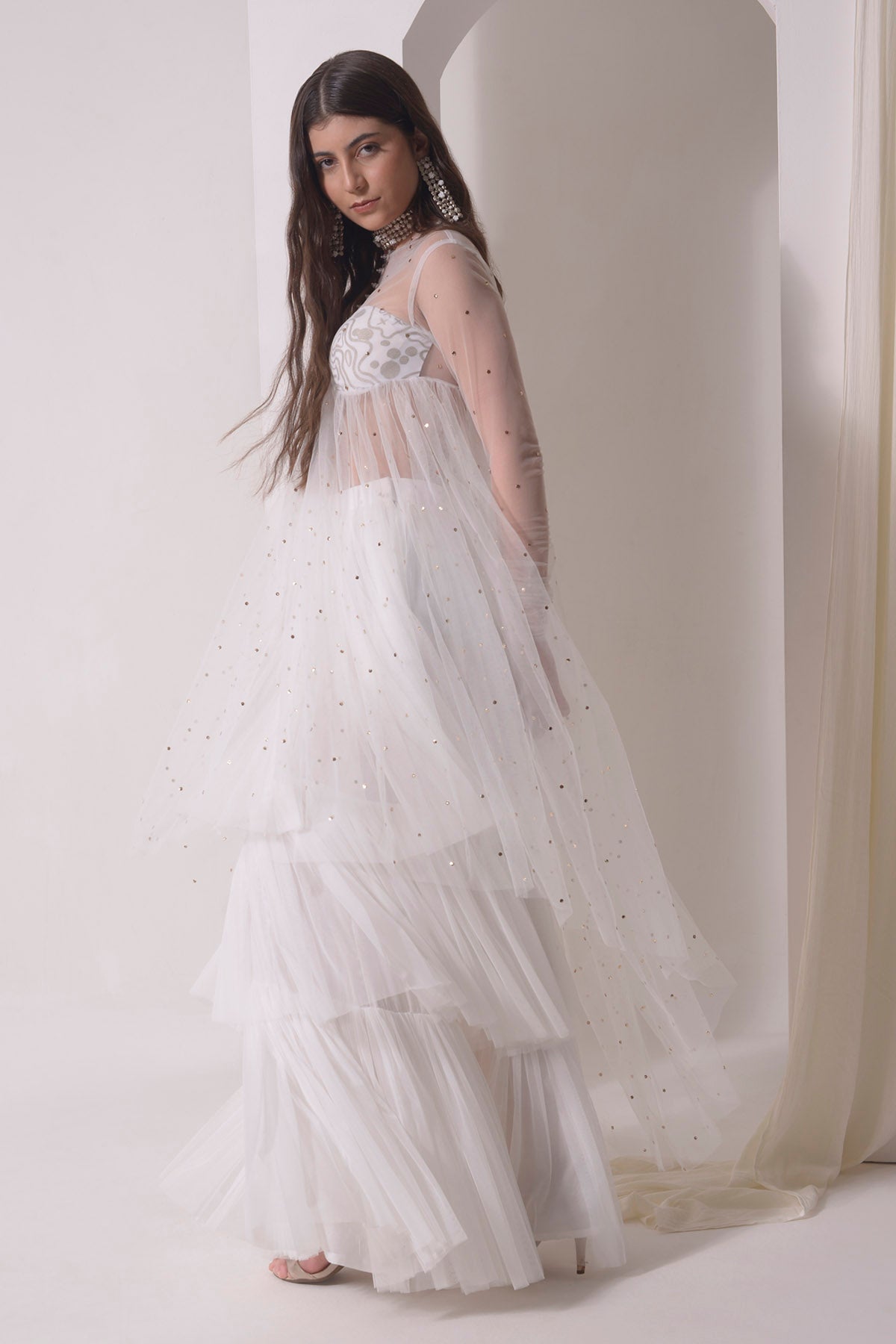 Ecru Ruched Tunic & Sharara