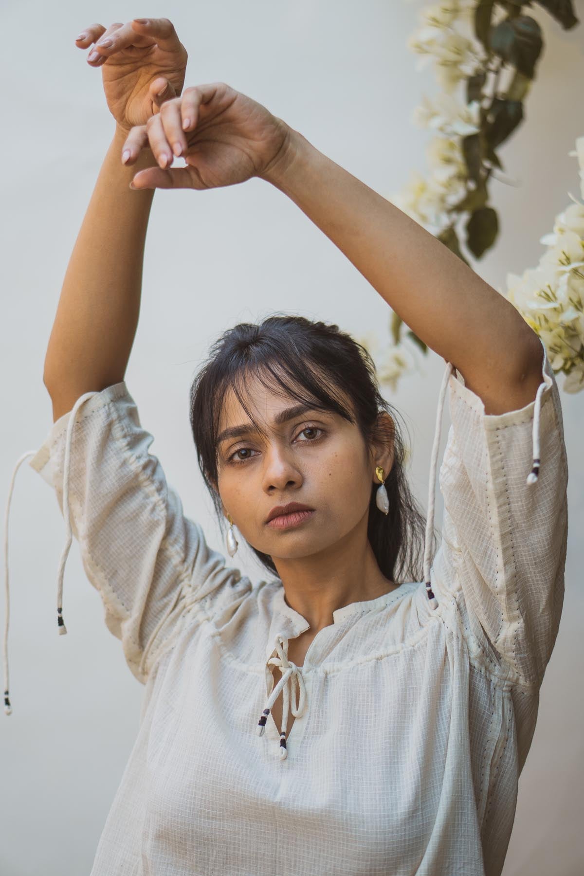 Ruched Top & Layered Skirt Set