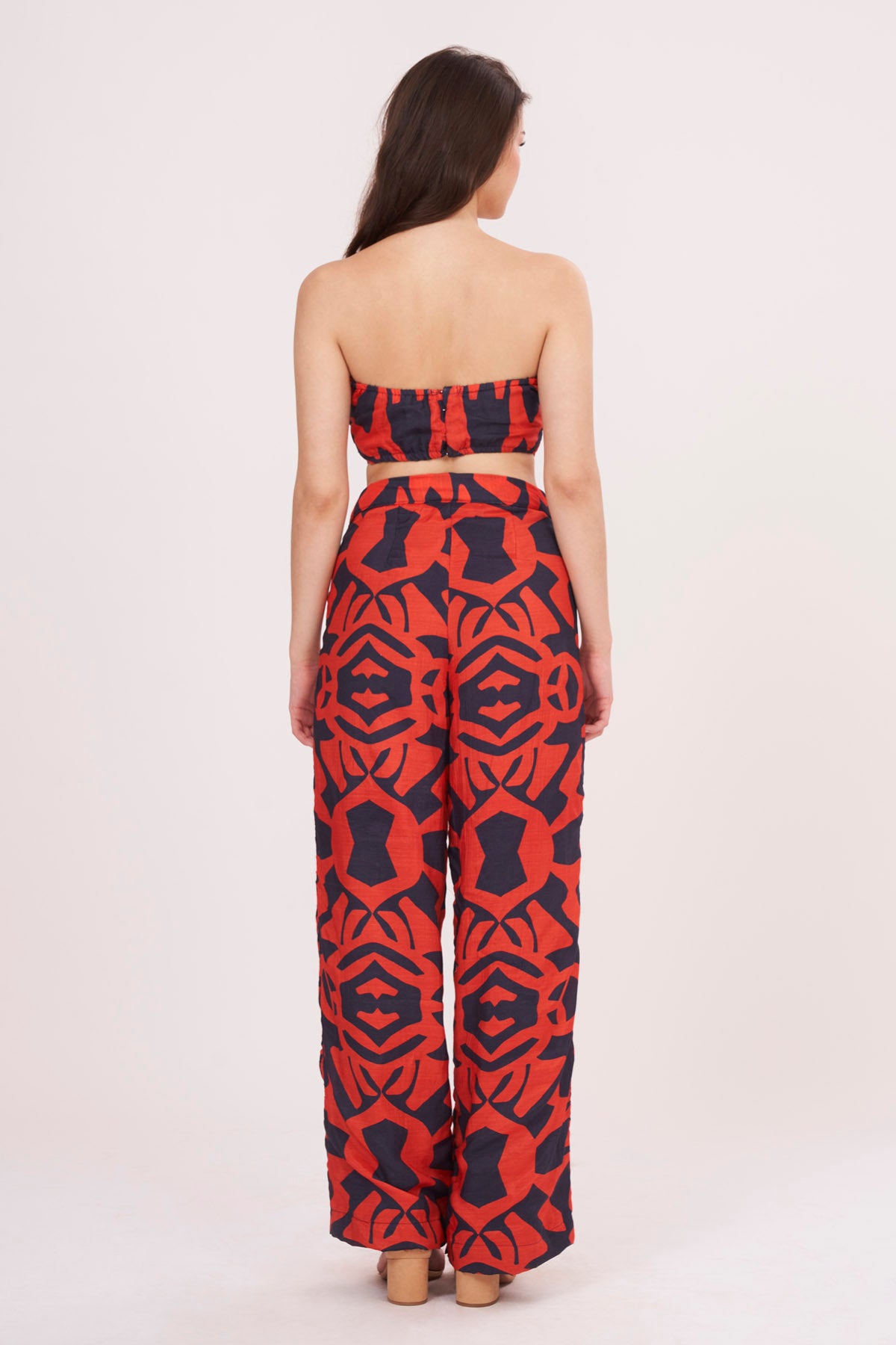 Rust Orange Abstract Print Co-ord Set
