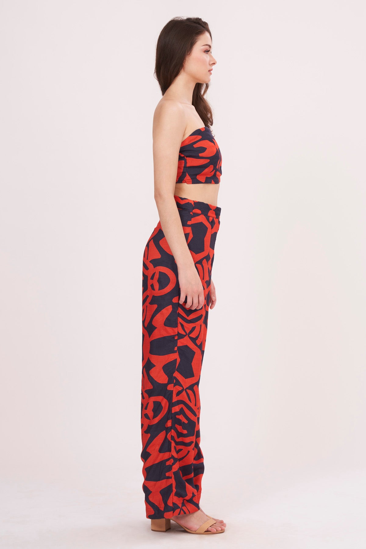 Rust Orange Abstract Print Co-ord Set