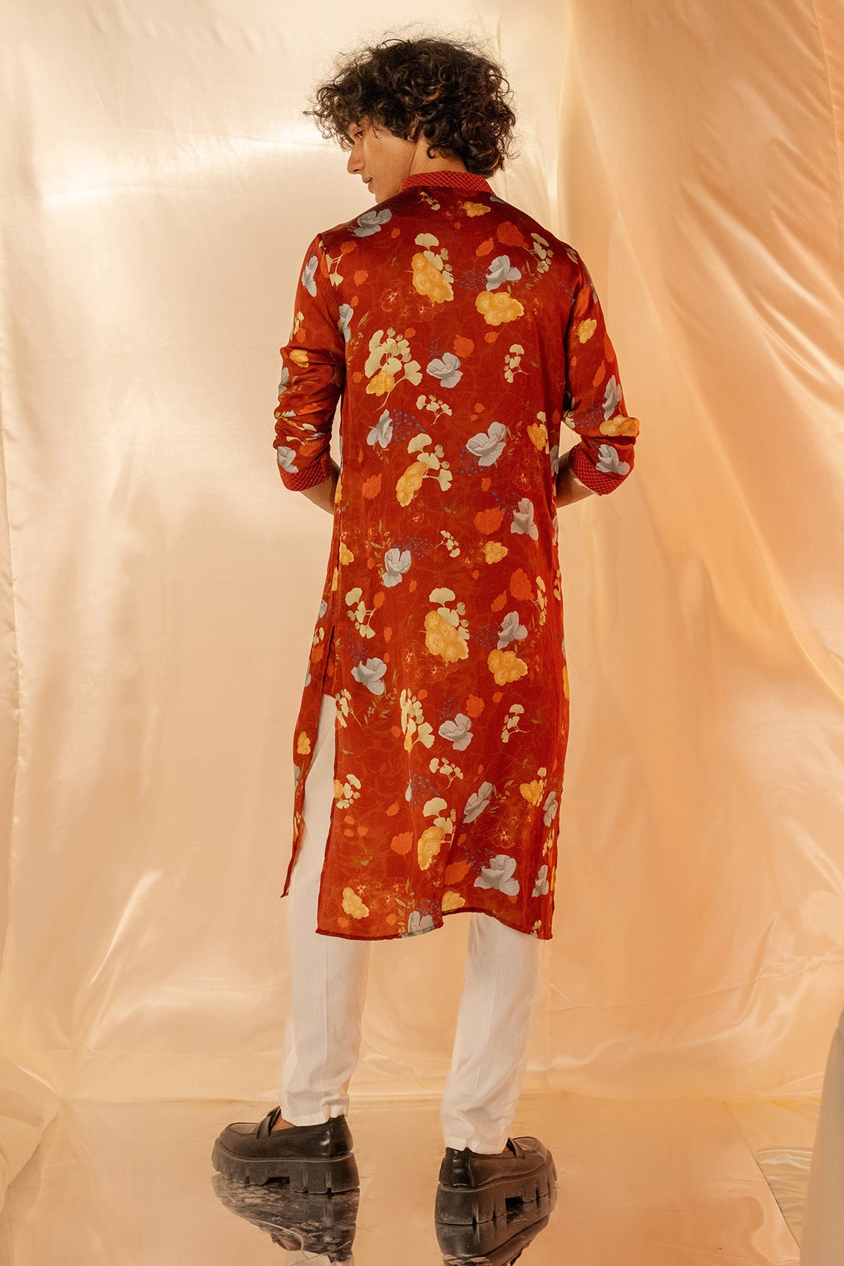 Rust Anchor Detail Printed Kurta