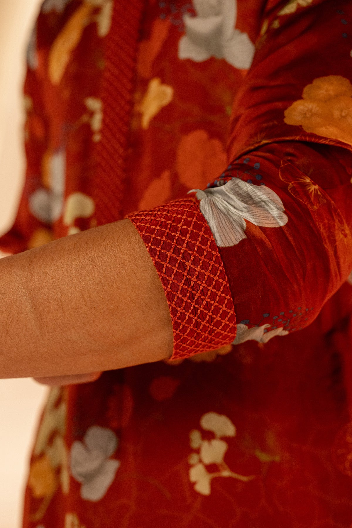 Rust Anchor Detail Printed Kurta