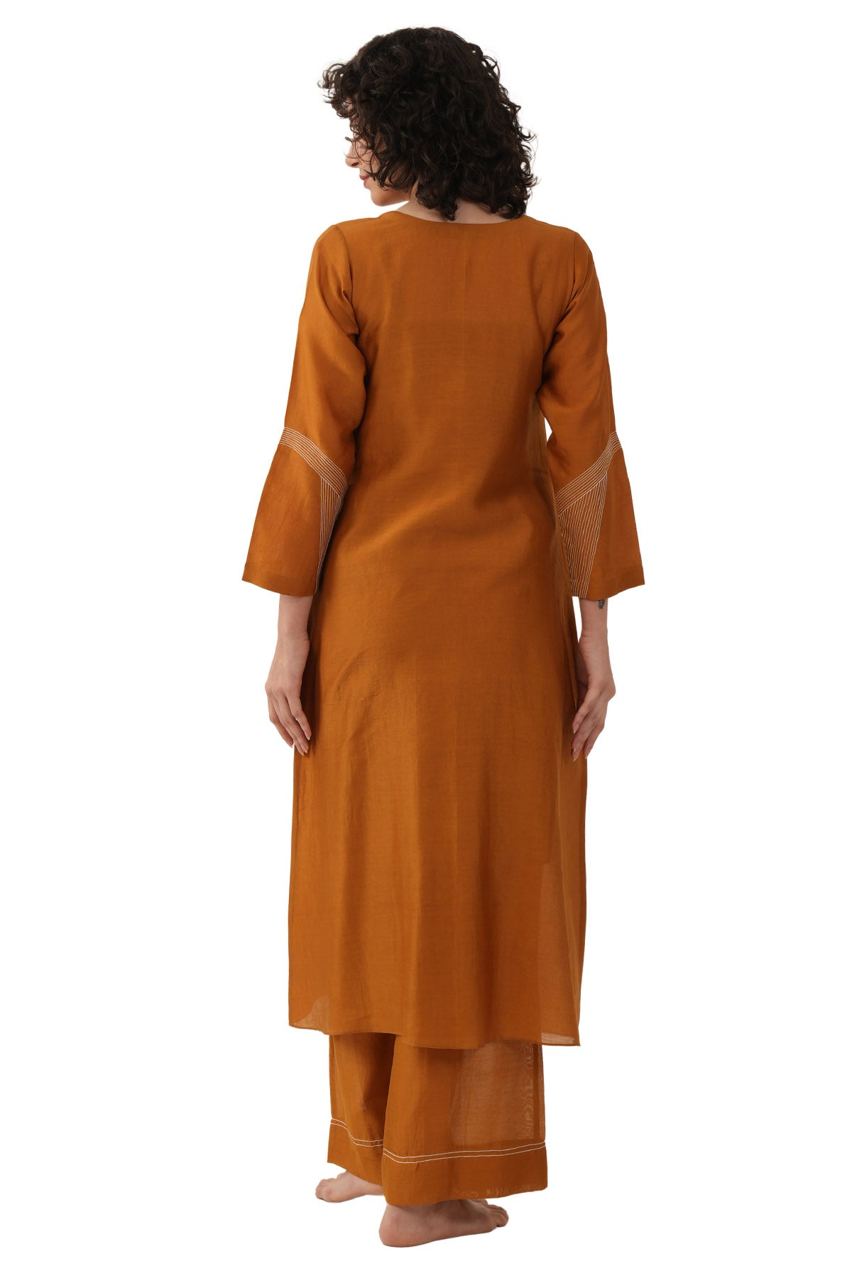 Rust Chawal Taka Kurta & Pants